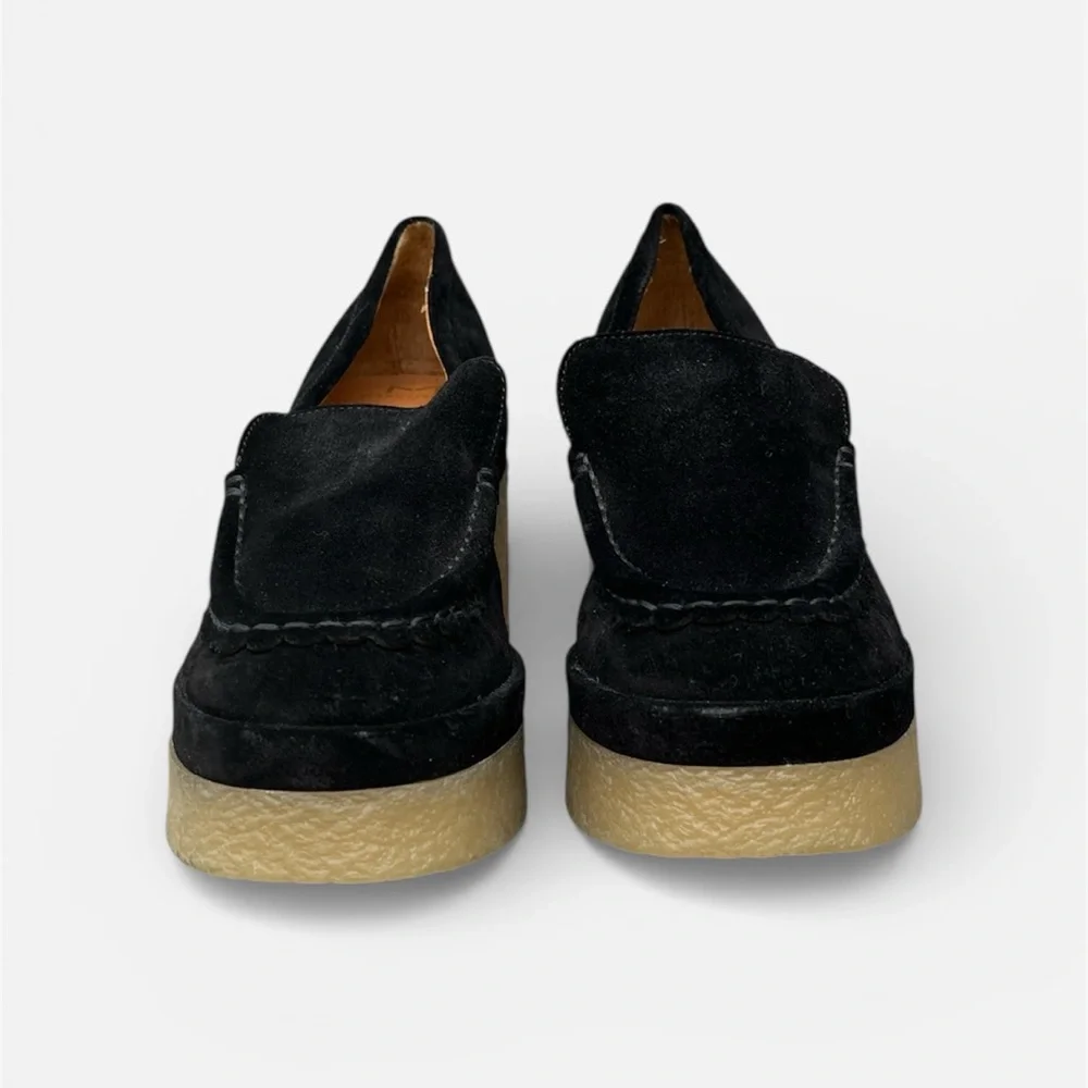 Marc Fisher Lina Slip On Suede Platform Loafer in Black Size 8 1/2